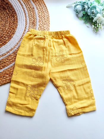 Muslin Pant - Yellow Embroidery Hakoba