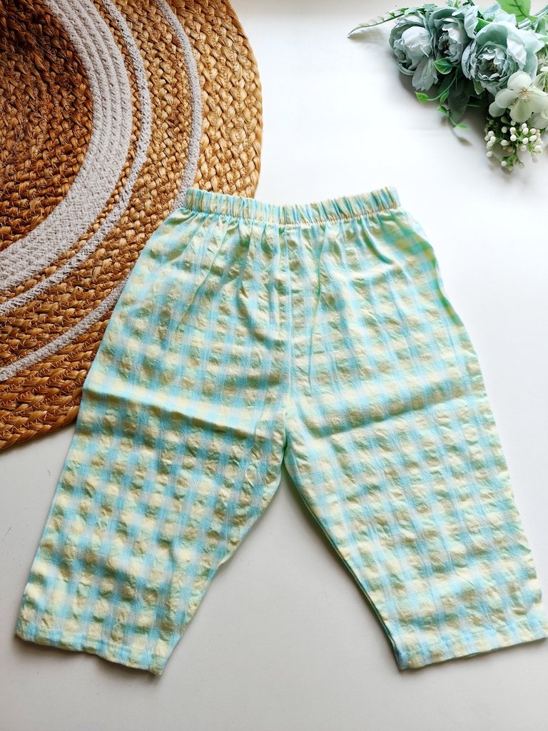 Muslin Pant - Mint & Yellow Gingham
