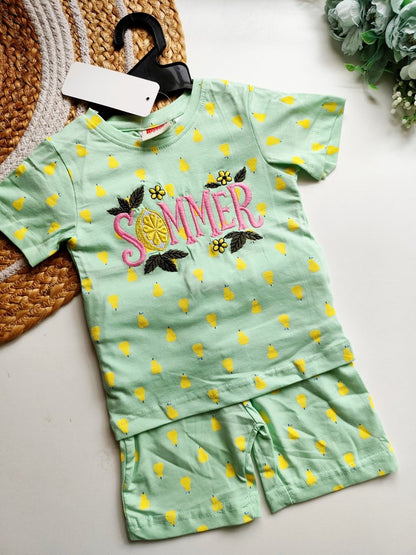 Co ords- Mint Green Pear Print