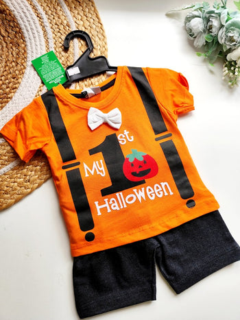 Co ords- Orange My 1st Halloween Print