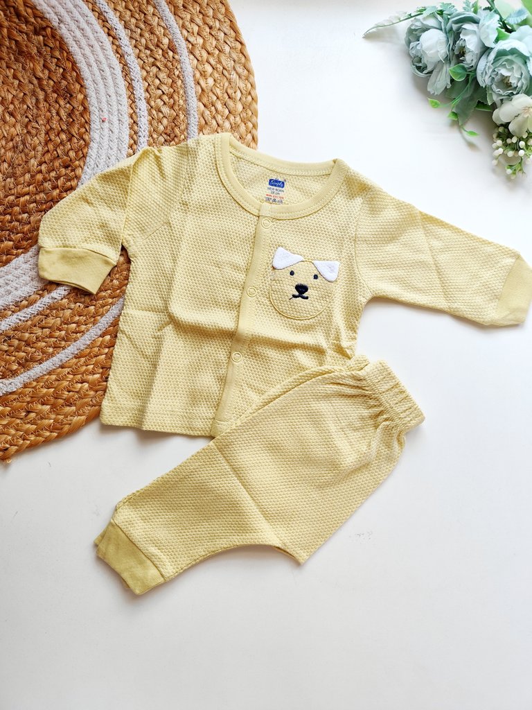 Night Suits - Pastel Yellow Puppy