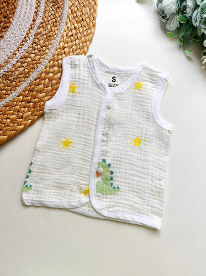 Crinkled Muslin Jablas- Dinosaur & Stars
