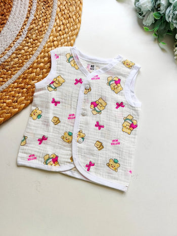 Crinkled Muslin Jablas- Butter Bear