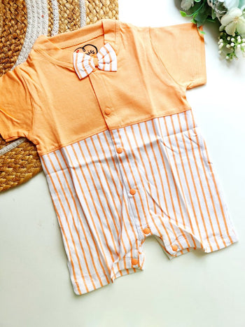 Co ords  - Peach Striped with Bow Tie