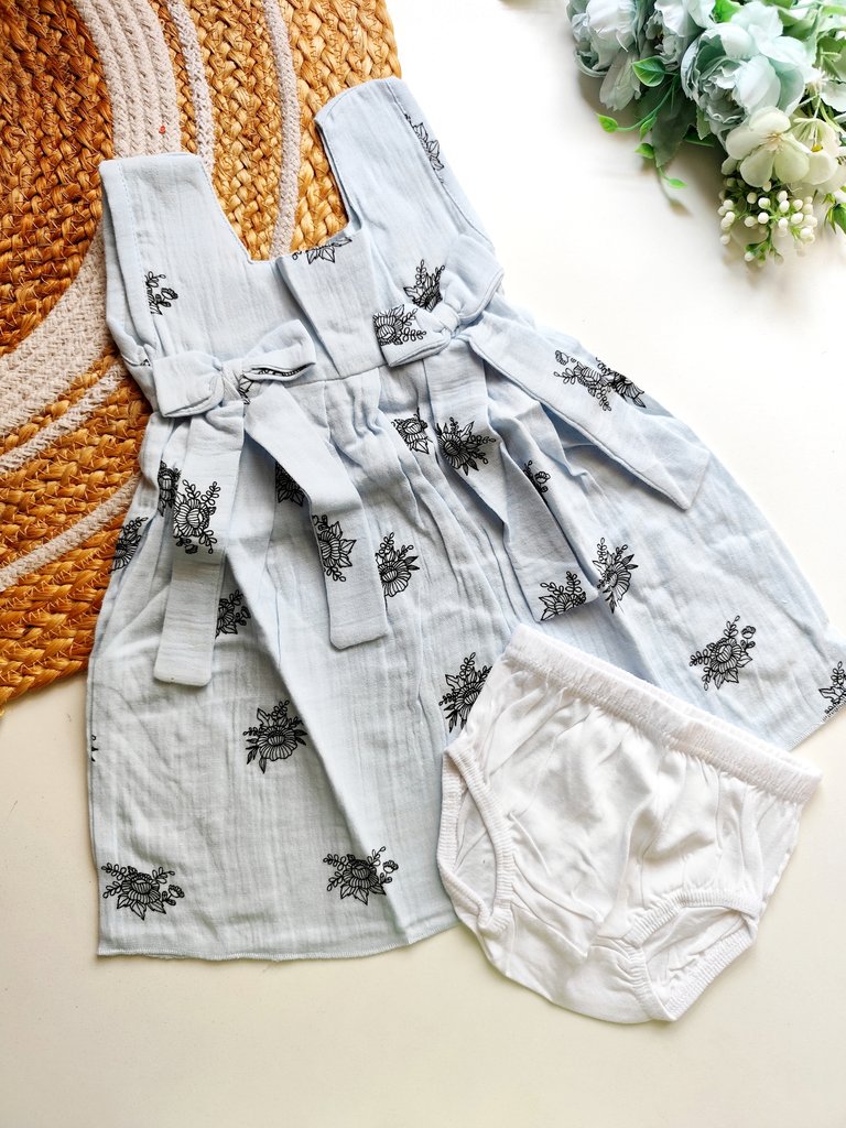 Muslin Frocks - Light Blue Floral