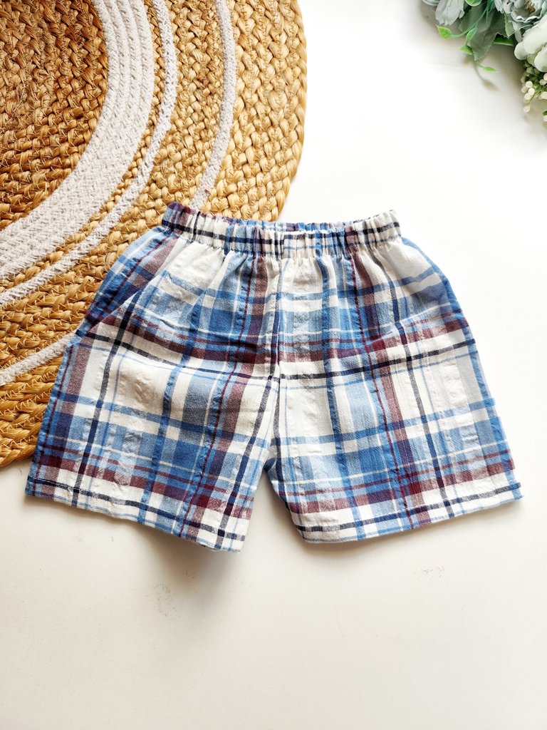 Muslin Trousers - Blue Plaid
