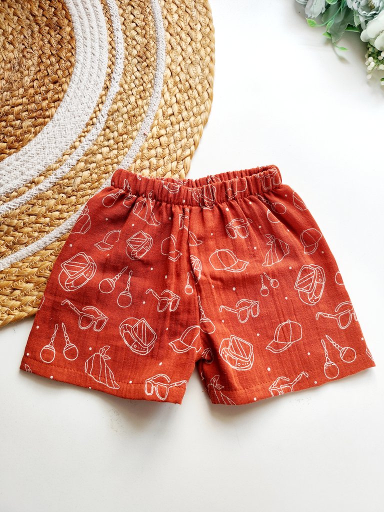 Muslin Trousers - Rust Accessory Print
