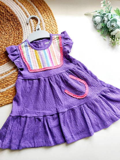 Fancy Frocks - Purple with Striped Bib