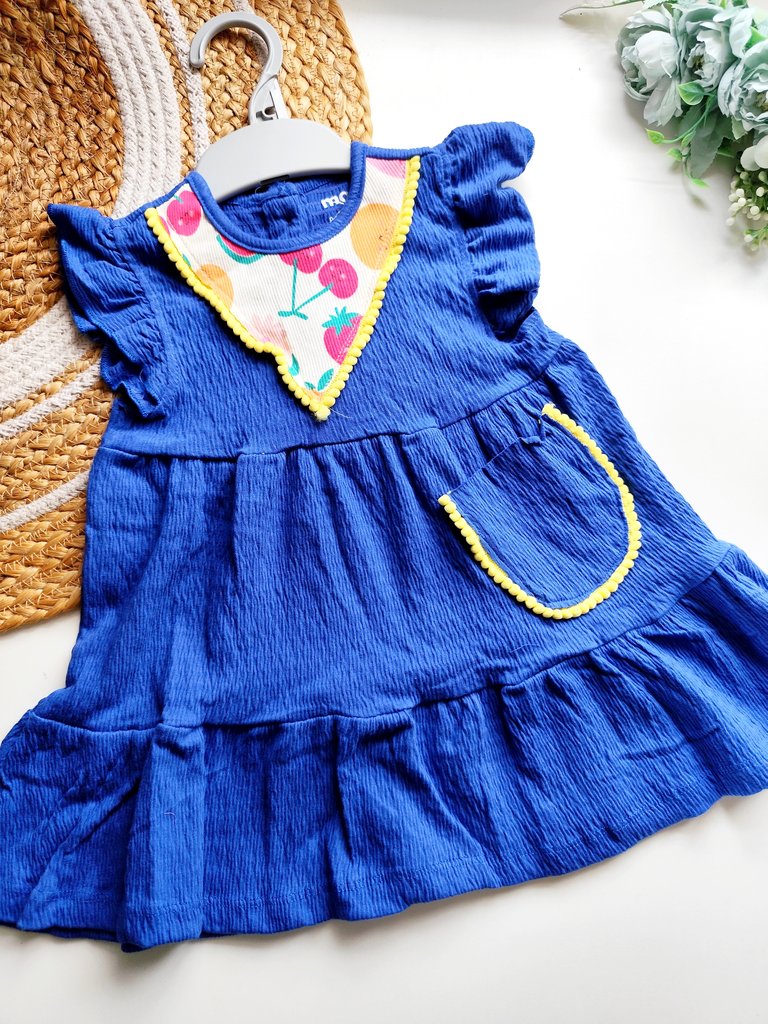 Fancy Frocks - Royal Blue Fruit Accent