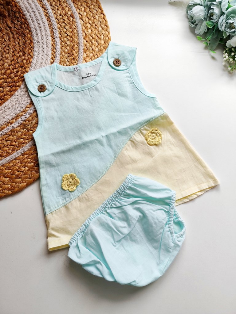 Frocks - Pastel Mint and Yellow Colorblock