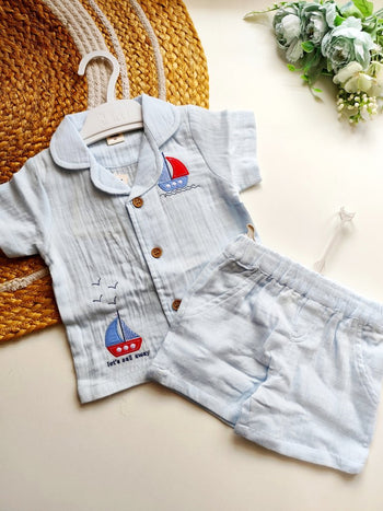 Co ord set- Light Blue Sailboat