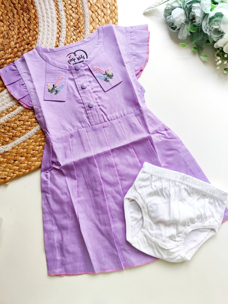 Frocks - Lavender Embroidered