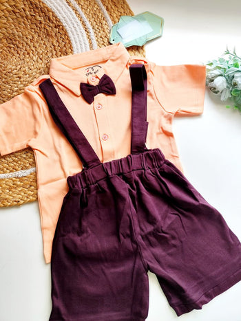 Ethnic Top and Bottom set- Peach and Maroon