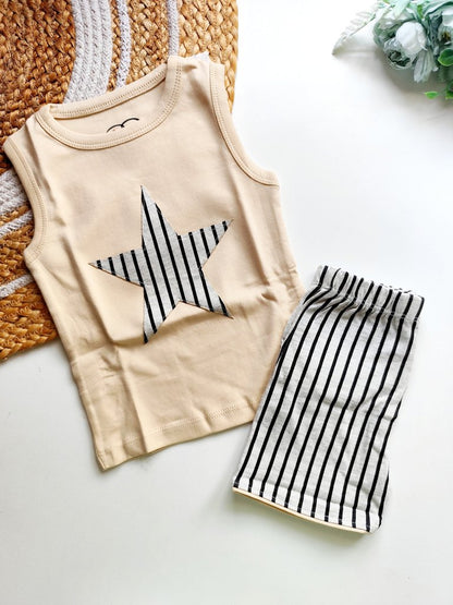 Co ords  - Beige Striped Star