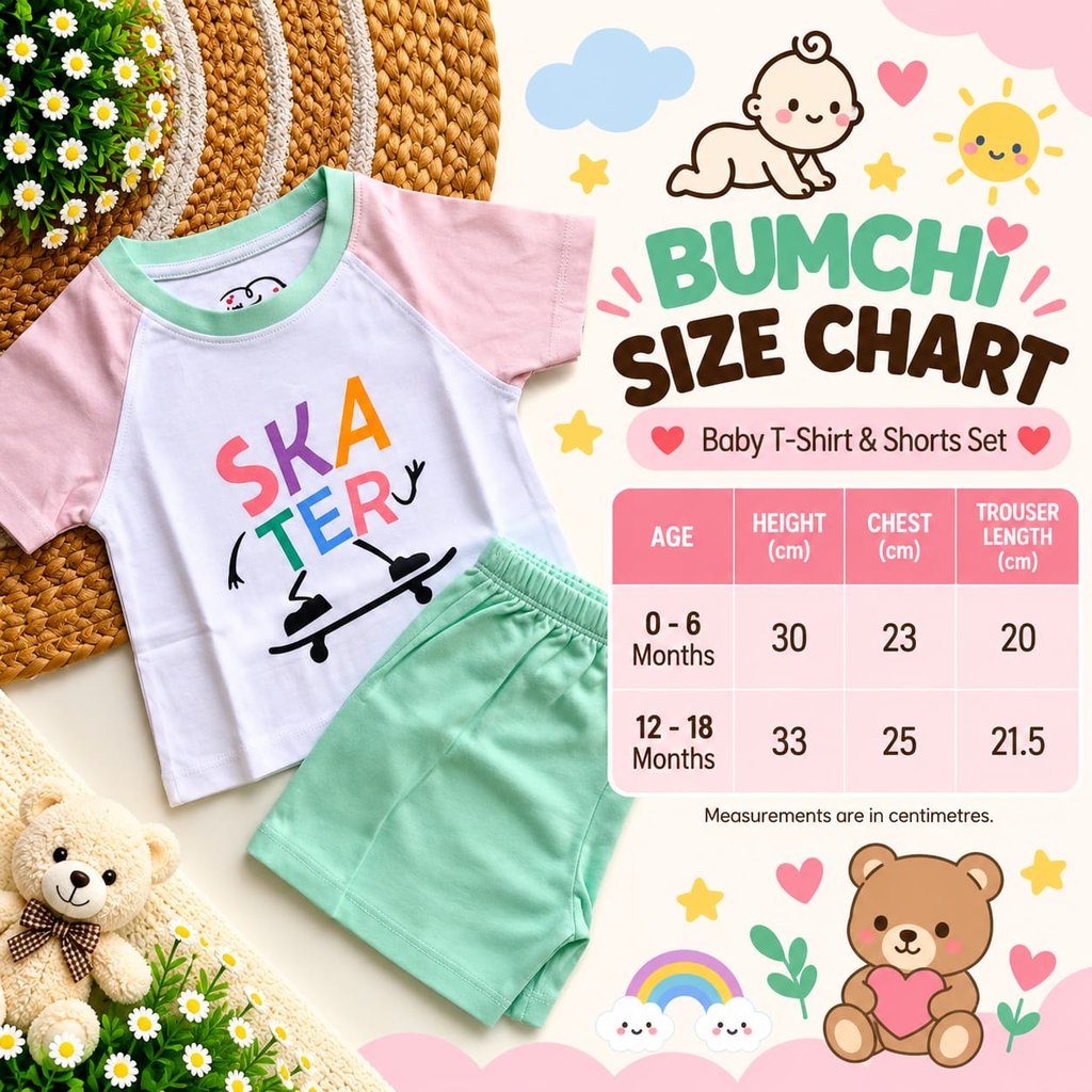 Co ords  - Mint & Pink Skater Print