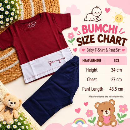 Co ords - Maroon and Navy Colorblock