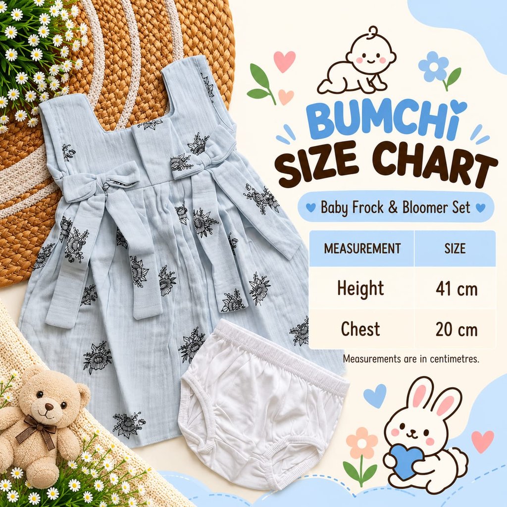 Muslin Frocks - Light Blue Floral