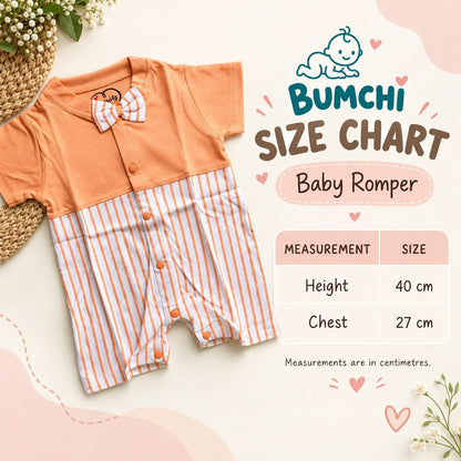 Co ords  - Peach Striped with Bow Tie