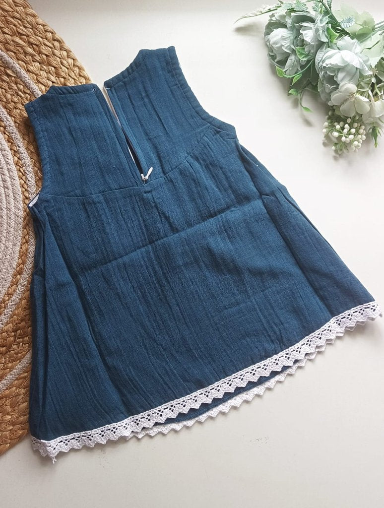 Muslin Zip Frocks - Deep Teal