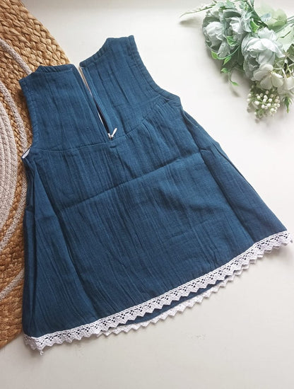 Muslin Zip Frocks - Deep Teal