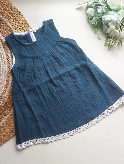 Muslin Zip Frocks - Deep Teal