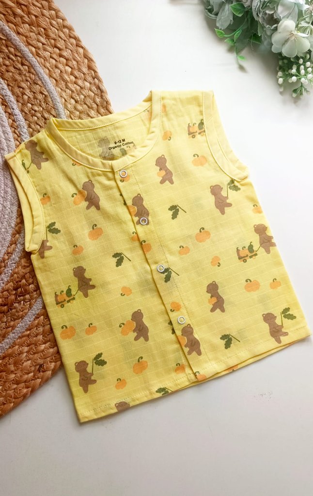 Muslin Jablas- Yellow Bear and Pumpkin