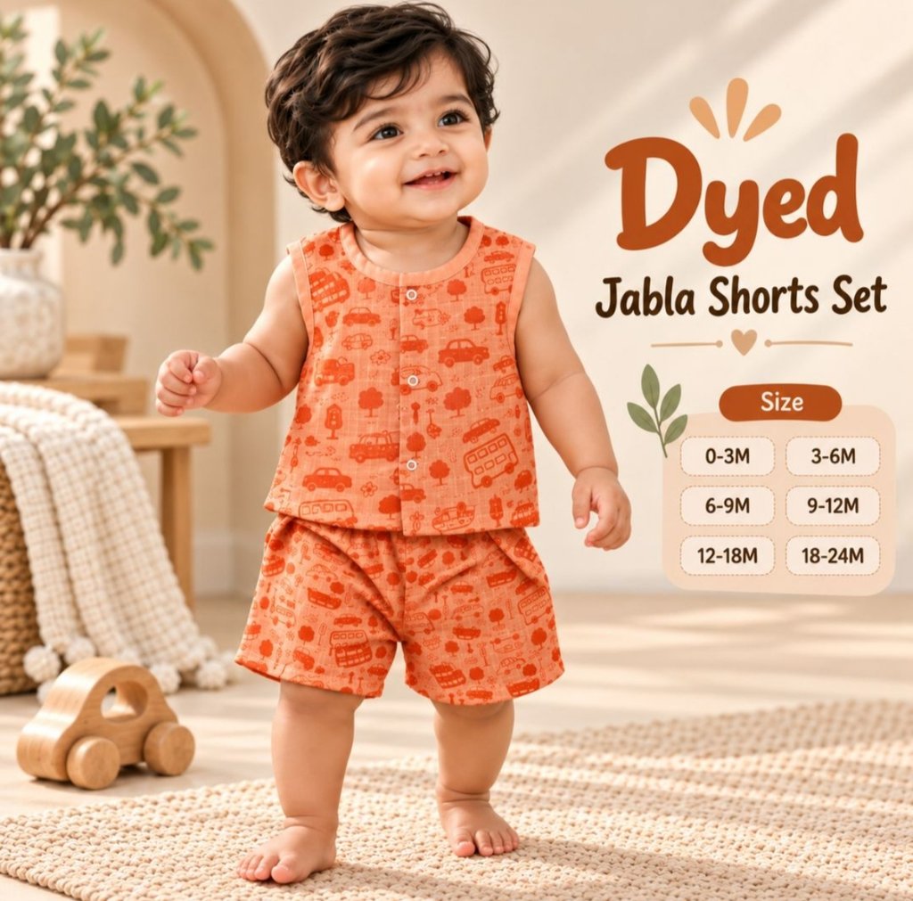 Muslin Co ords- Rust Orange Vehicle Print