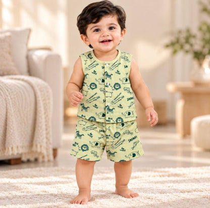 Muslin Co ords- Sage Safari Print