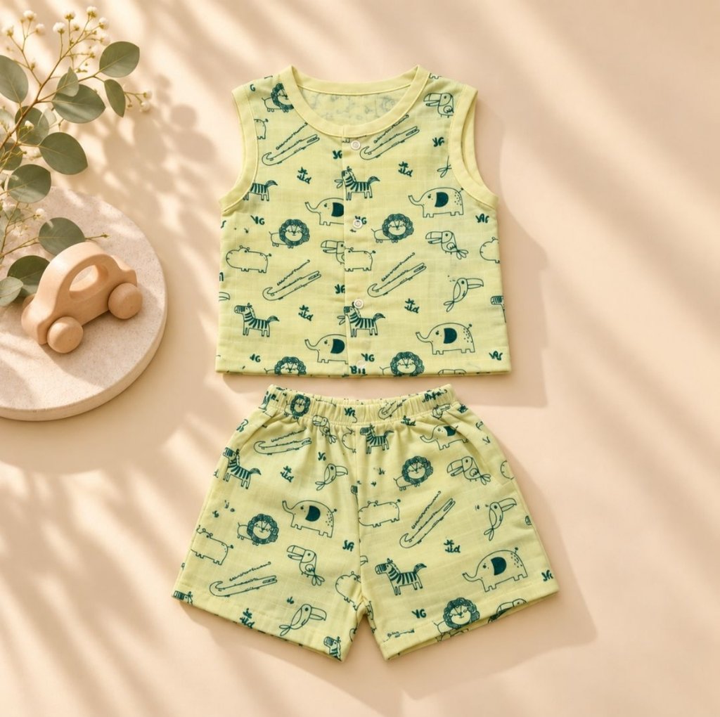 Muslin Co ords- Sage Safari Print