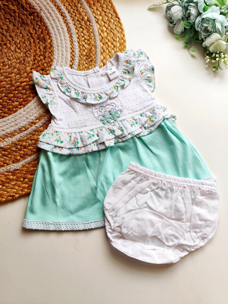 Frocks with bloomers- Mint Green Floral