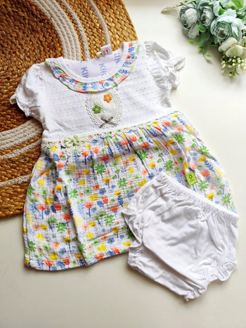 Frocks with bloomers- Multicolor Floral Print
