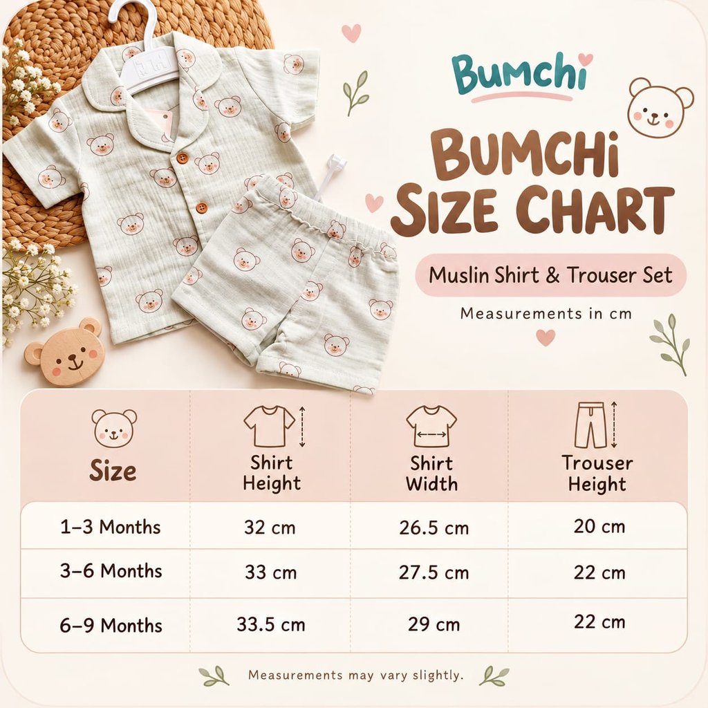 Co ord set- Sage Green Teddy Bear Print