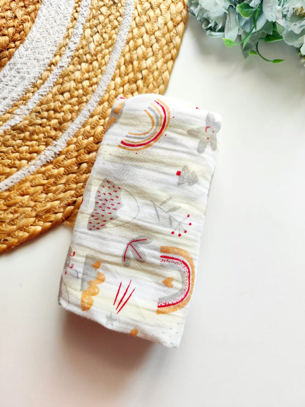 Muslin Bath Towels - Rainbow and Stars Print