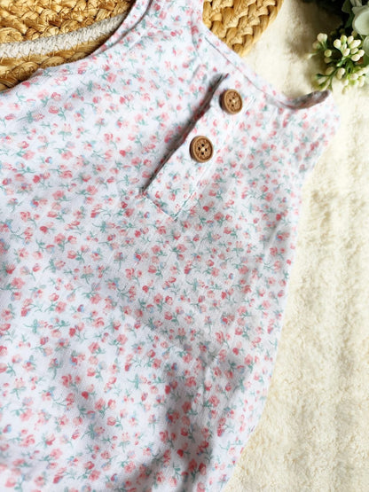 Muslin Printed Rompers - Floral Print (0 - 3 Months) image 1