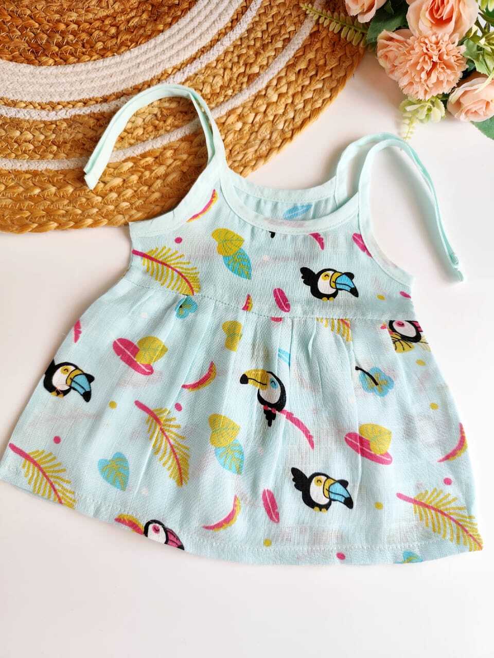 Colored Muslin Knot Frocks