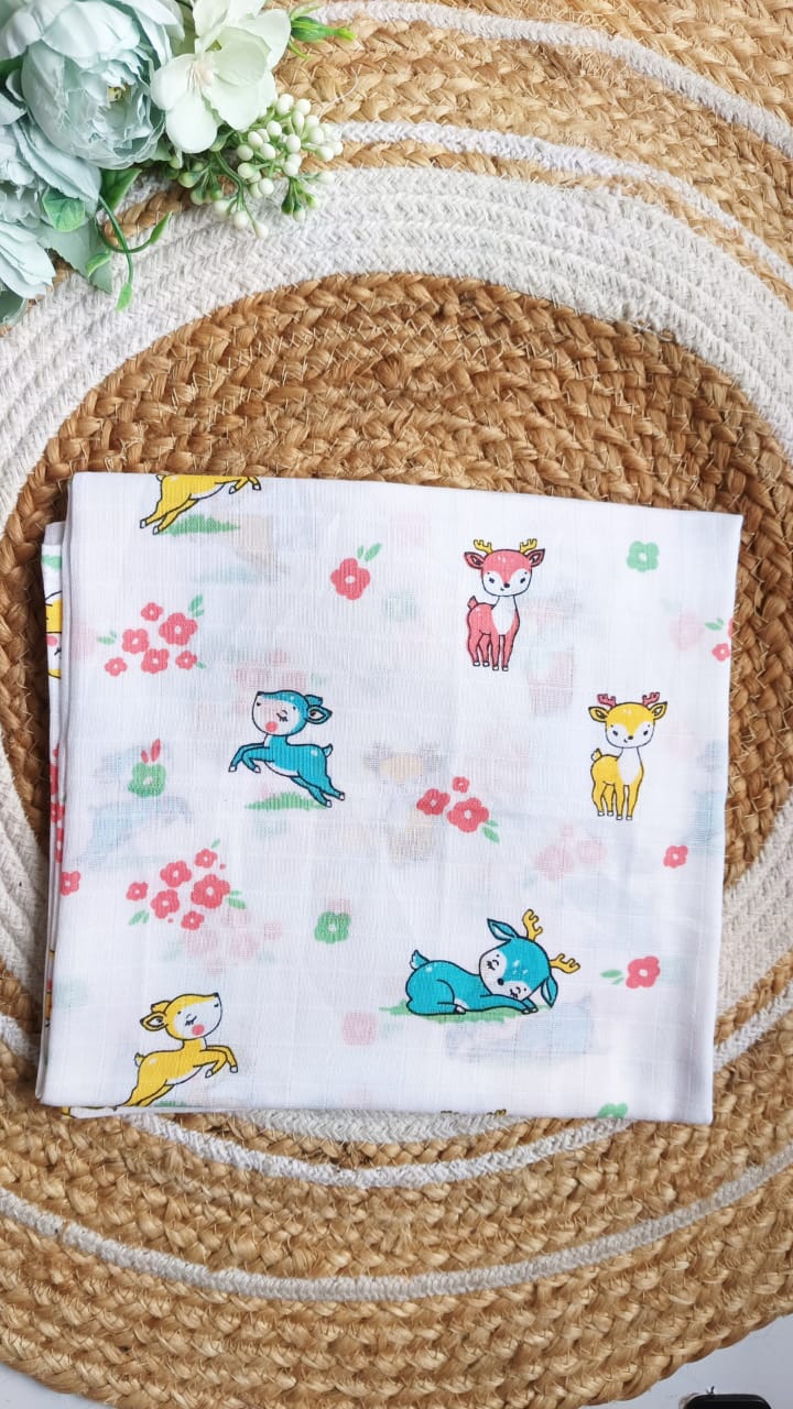 Muslin Bath Towels - Deer Print (70*145 cm) image 0