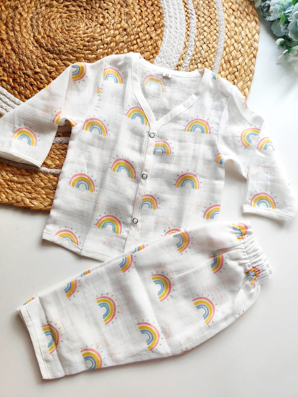 Muslin Night Suits - Pastel Rainbow
