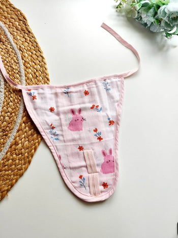 Coloured Muslin 4 layered Nappy - Bunny Garden