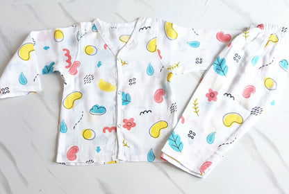 Muslin Night Suit - Beans Print - 9 - 12 M image