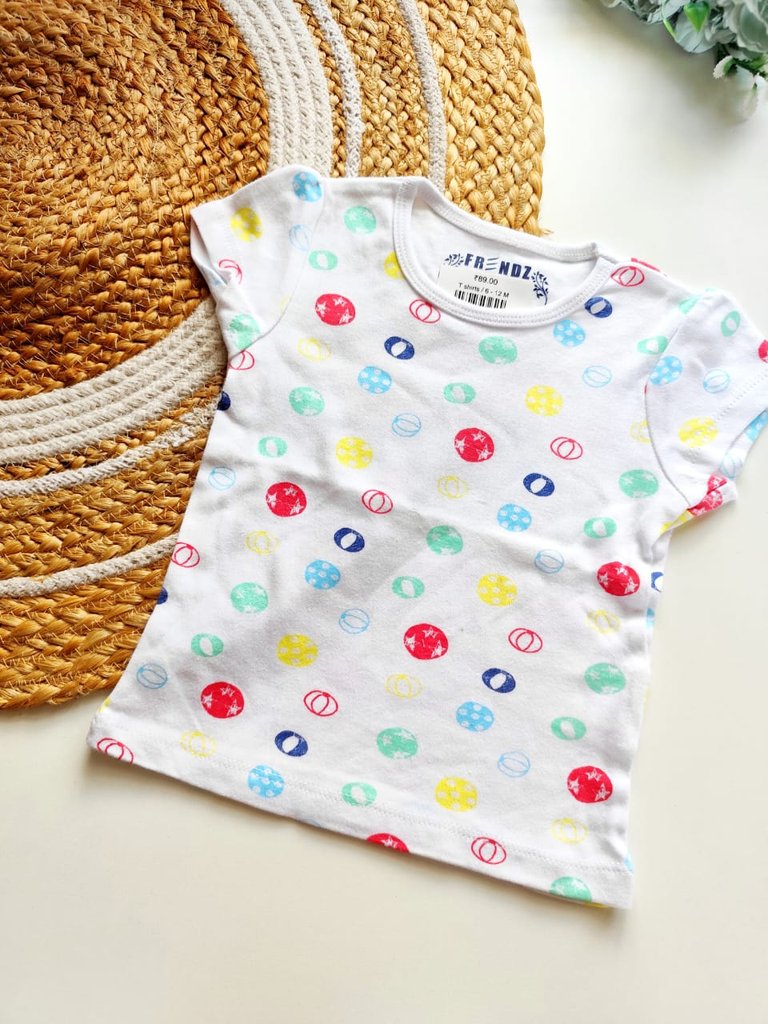 Kids Cotton tops - Colorful Polka Dot & Circle Print