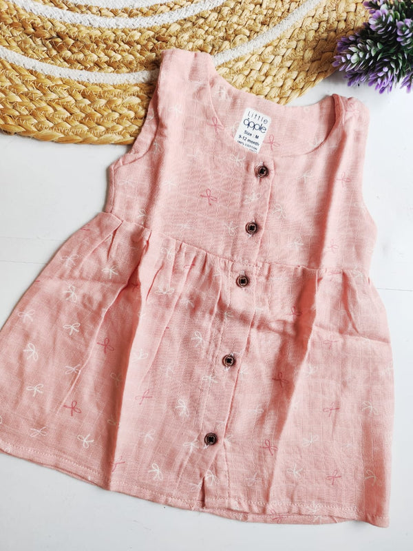 Muslin Frock - Blush Pink Ribbon