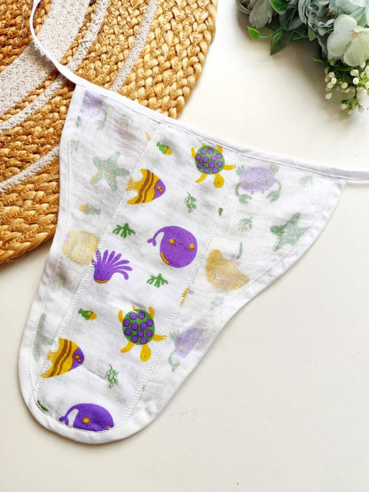 Muslin 3 Layered Nappies - Underwater Animals Print