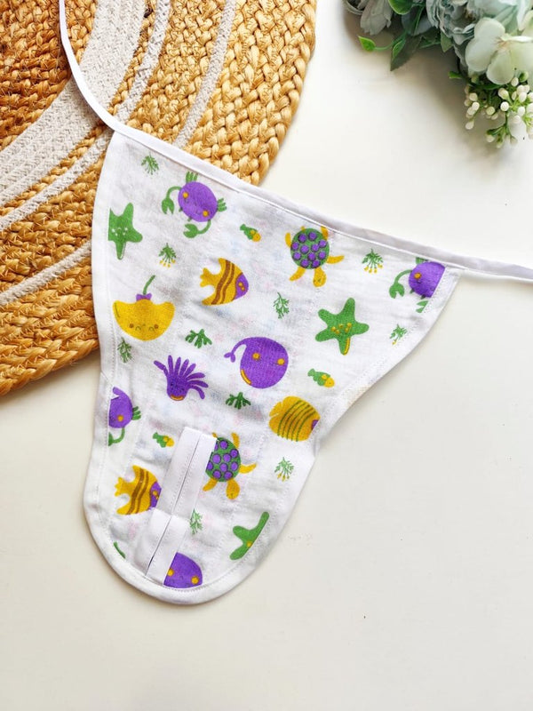 Muslin 3 Layered Nappies - Underwater Animals Print