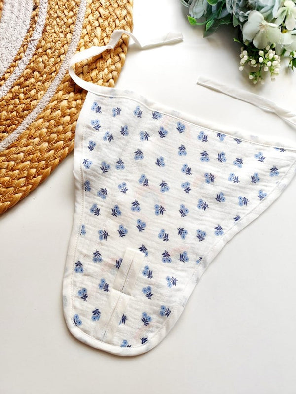 Muslin 3 Layered Nappies - Blue Floral Print