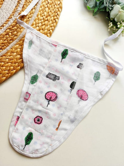 Muslin 3 Layered Nappies - Whimsical Nature Print