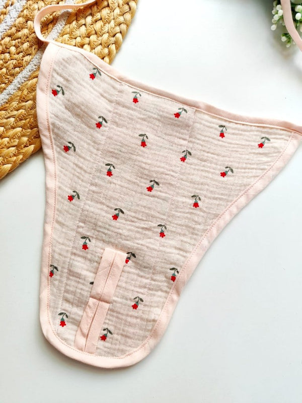 Muslin 3 Layered Nappies - Blush Pink Cherry Print
