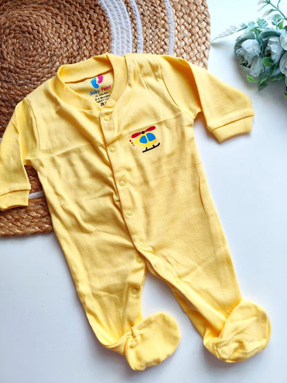 Jumpsuit - Yellow Helicopter Print
