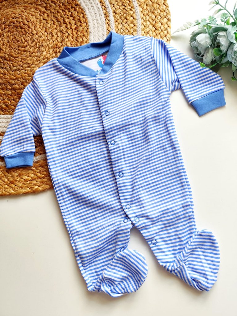 Jumpsuit - Blue and White Striped