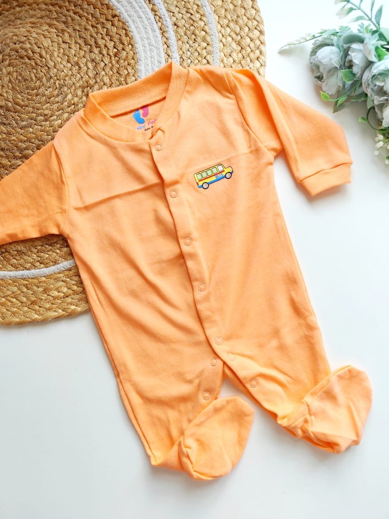 Jumpsuit - Peach School Bus