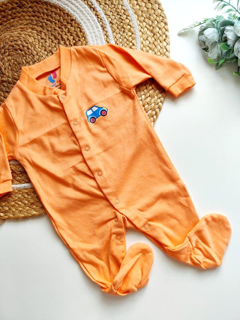 Jumpsuit - Orange with Car Print